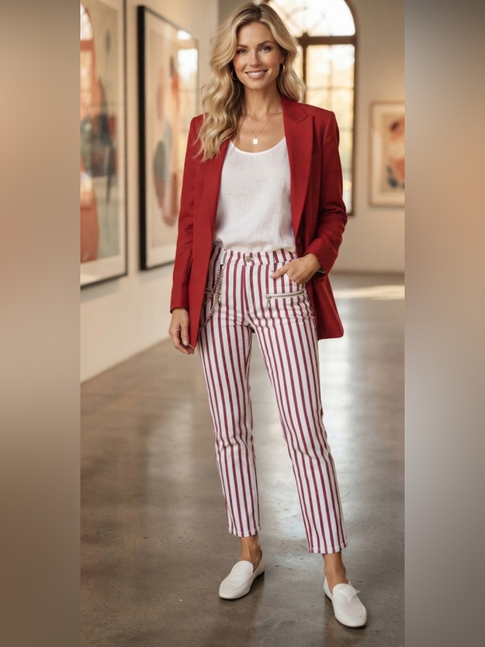 New WeWoreWhat Rocker Stripe Low Rise Jeans
